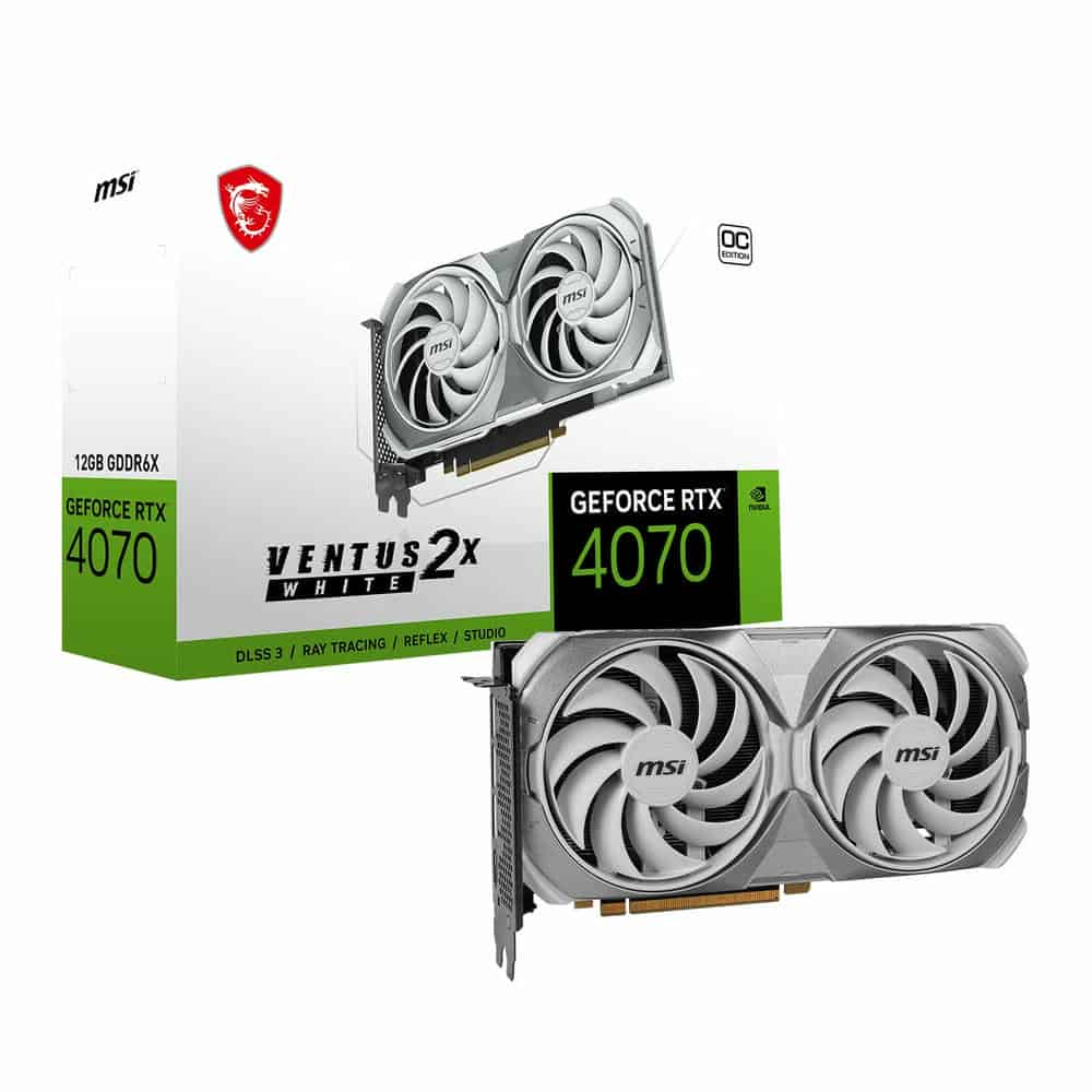 MSI NVIDIA GeForce RTX 4070 12GB VENTUS 2X OC WHITE Ada Lovelace Graphics Card